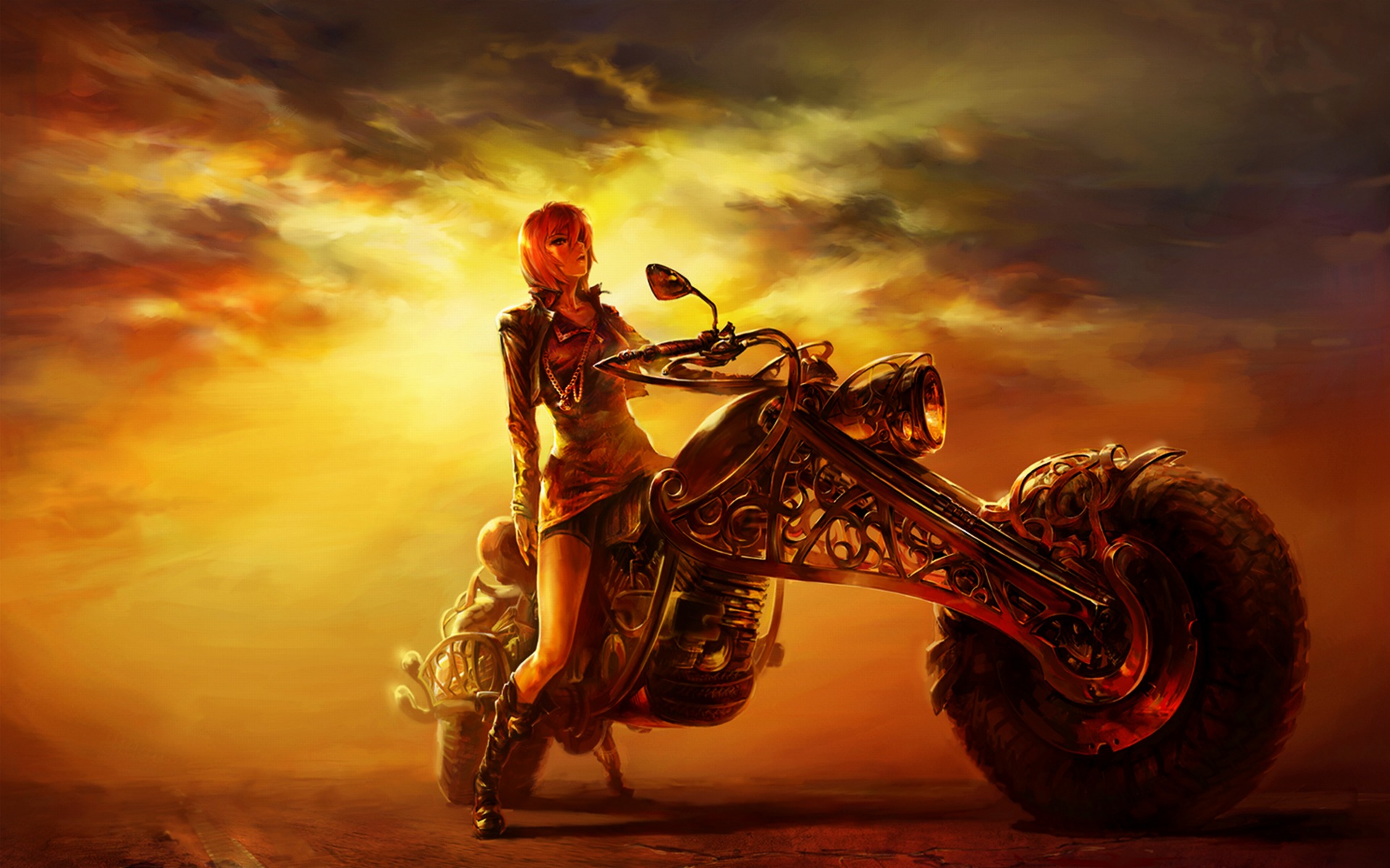 Girl Motorcycle Wallpaper