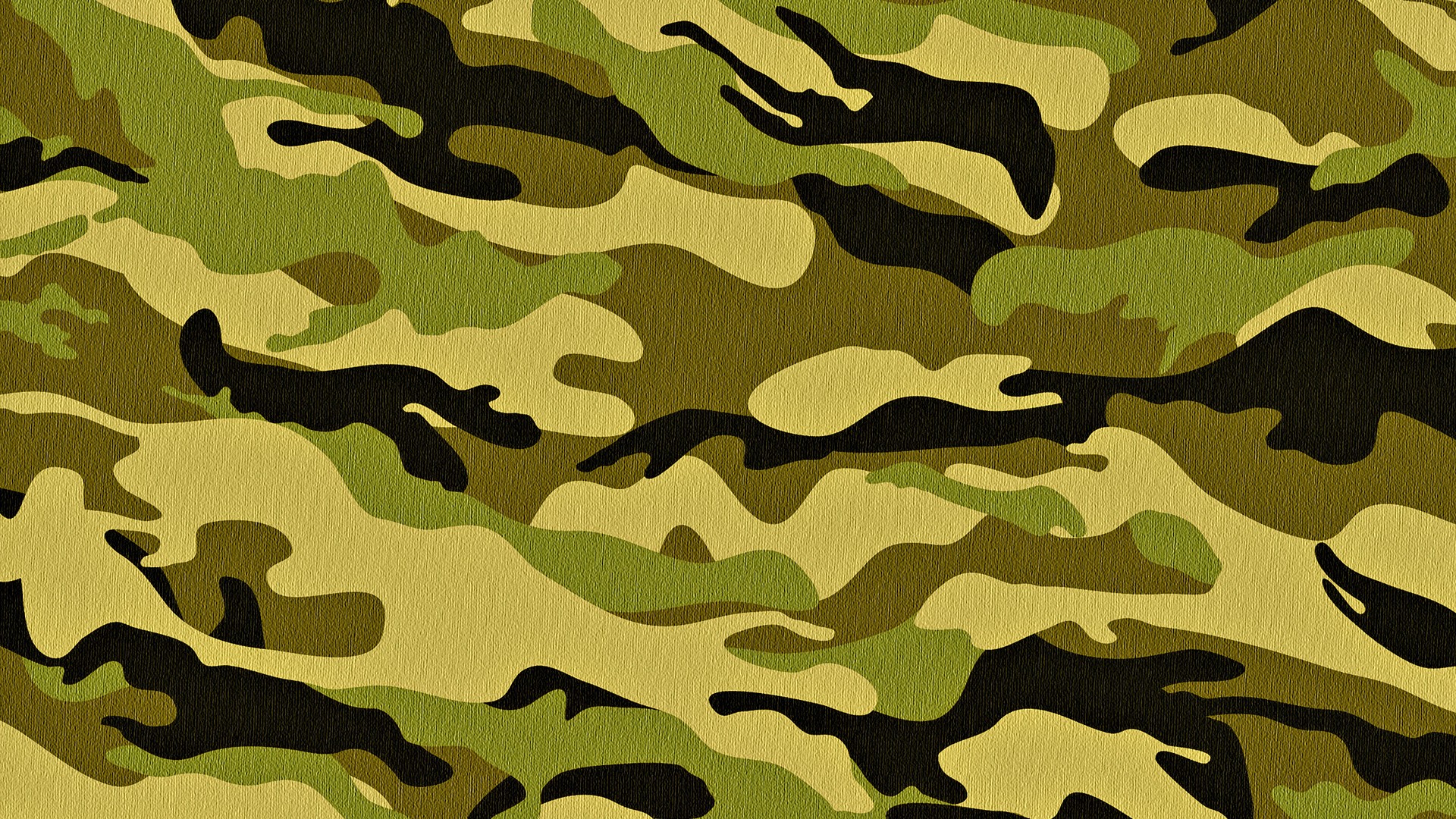 Camouflage Pattern Wallpaper in Olive Green and Black