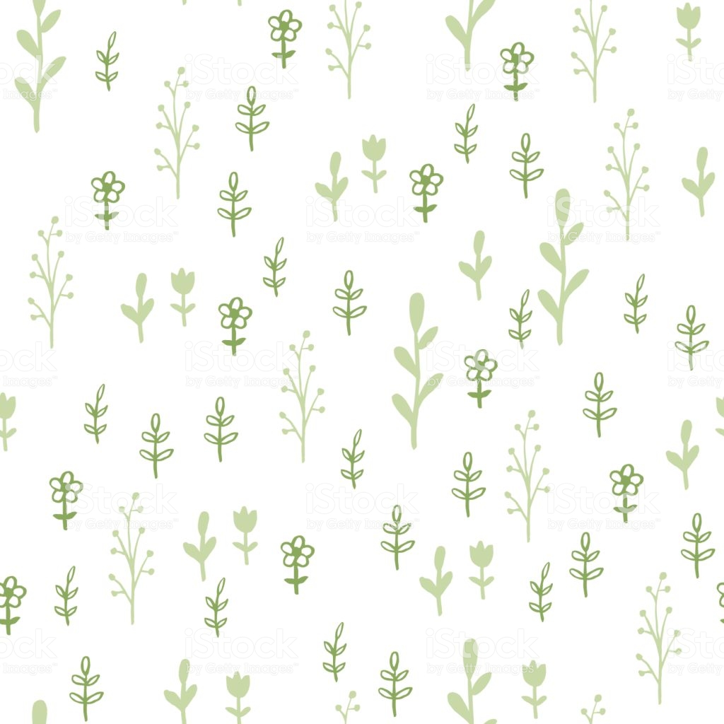 Green Herbs Seamless Pattern Scandinavian Background Nature Style