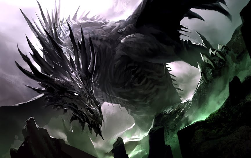 Black Dragon Background Wallpaper