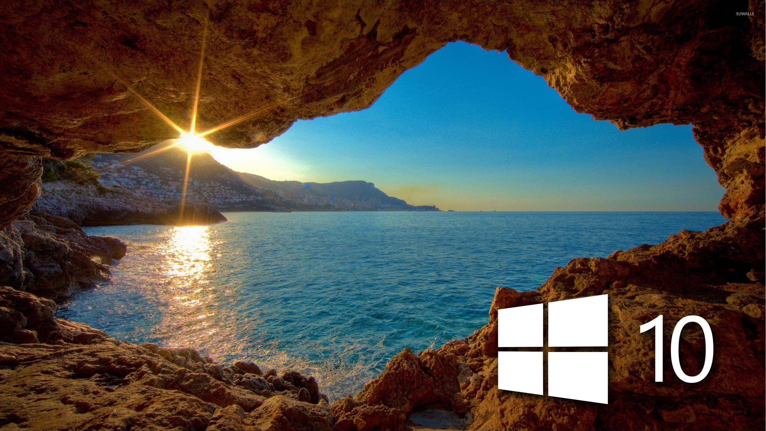 Windows Over The Cave Simple Logo Wallpaper Puter