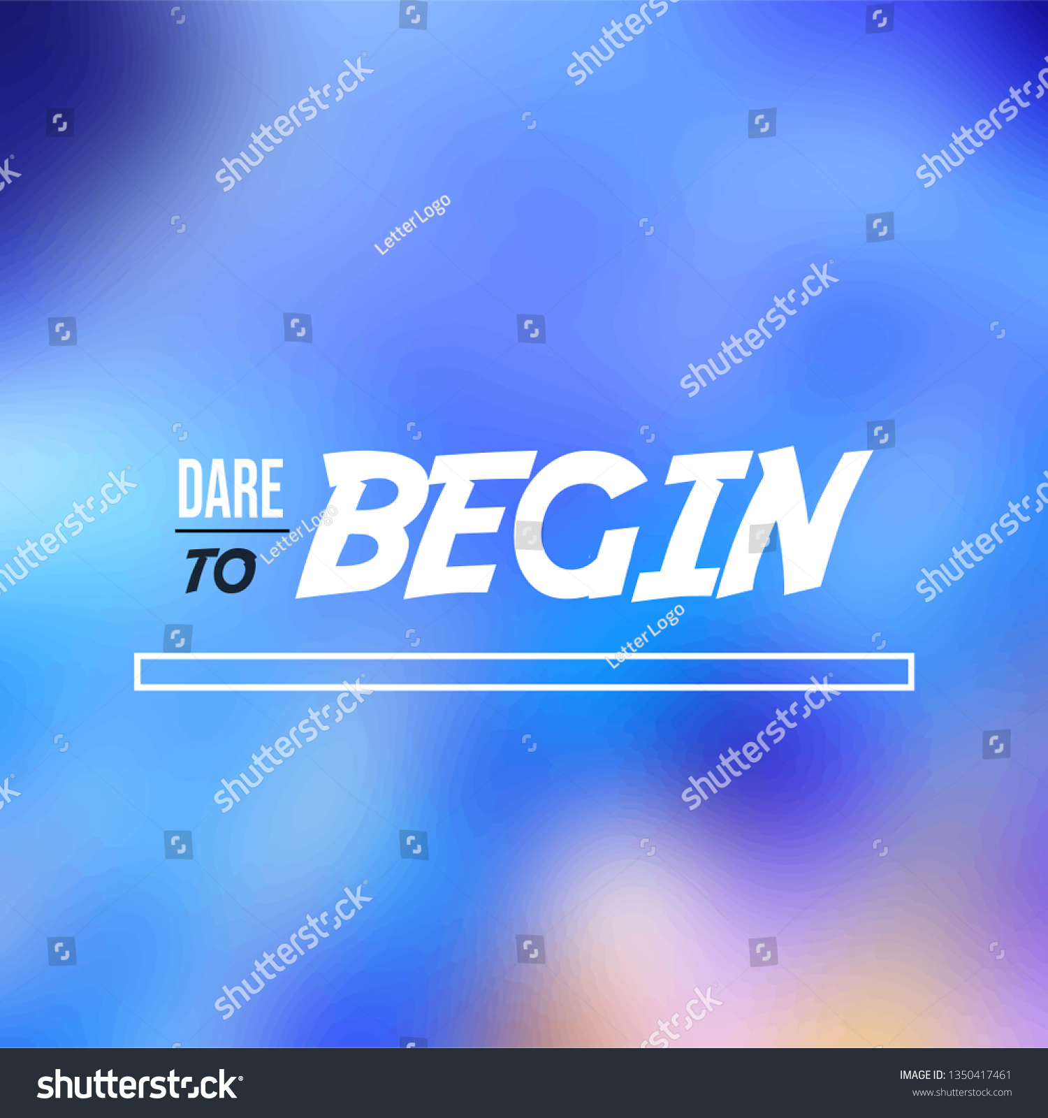 Dare Begin Life Quote Modern Background Stock Vector Royalty