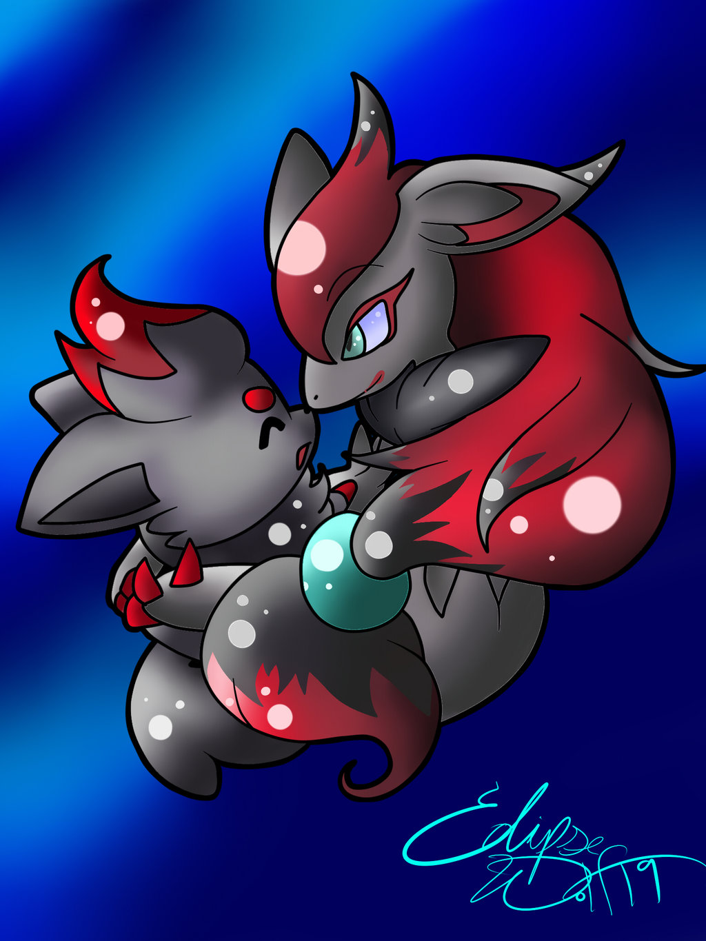 Zoroark Image A Mother And Child HD Wallpaper