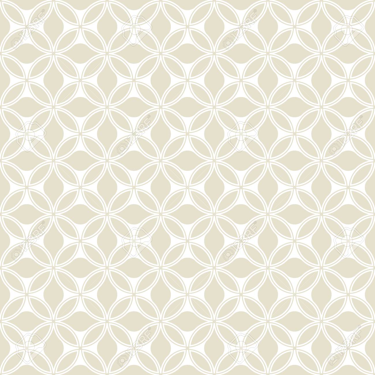 Floral Pattern Wallpaper Seamless Vector Background Beige And