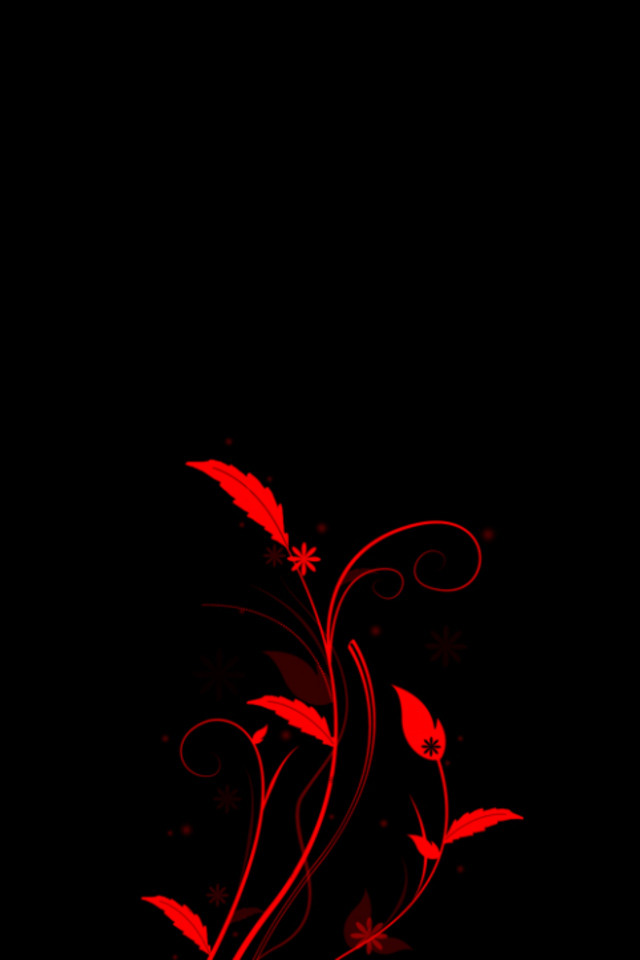 Red Flower With Black Background Iphone Wallpaper