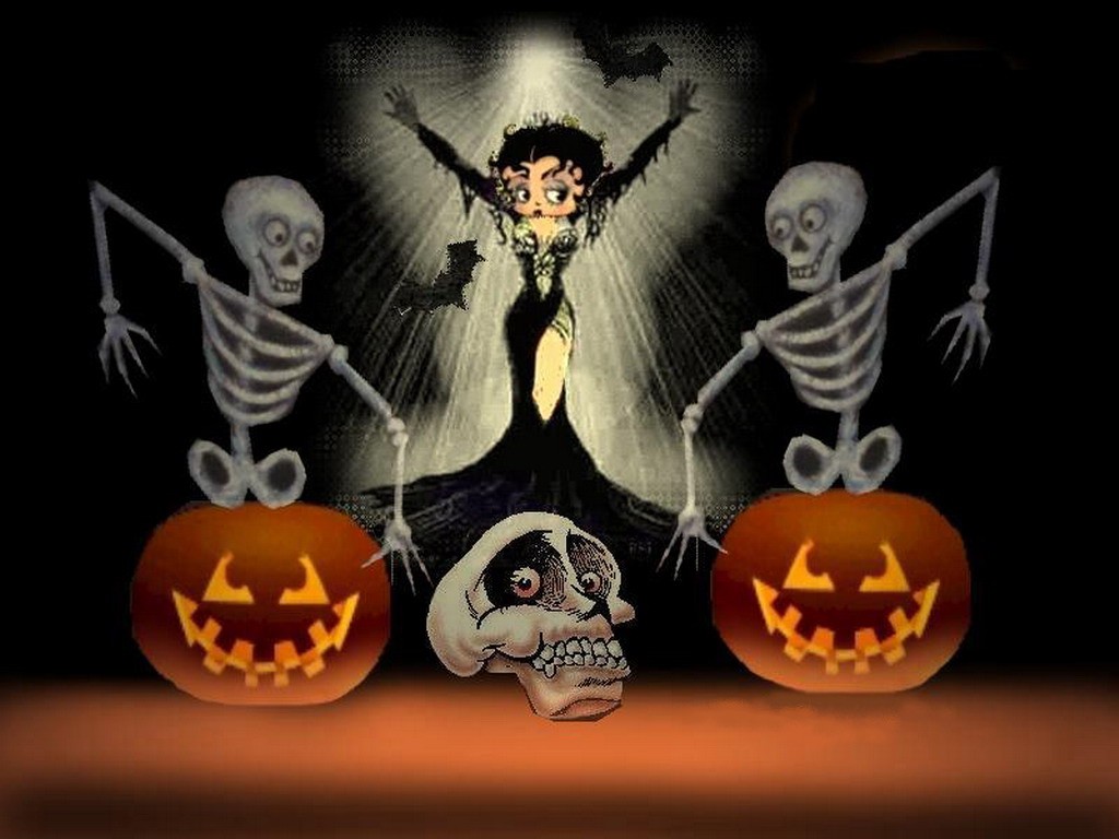 Betty Boop Halloween Desktop Wallpaper 1024x768