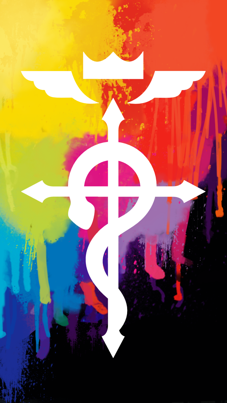 Full Metal Alchemist Rainbow Drip Background Fullmetal