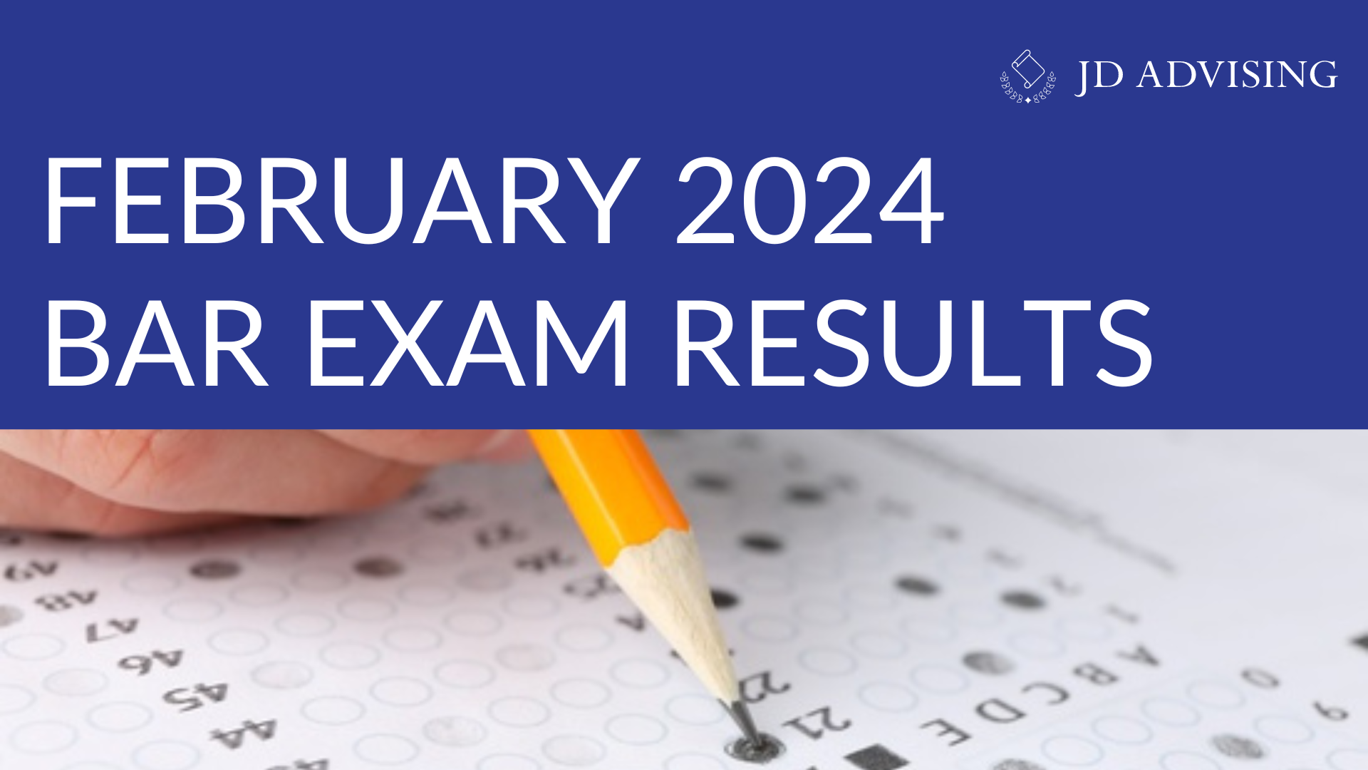 Hand filling out a multiple-choice answer sheet with a pencil, representing the February 2024 bar exam results