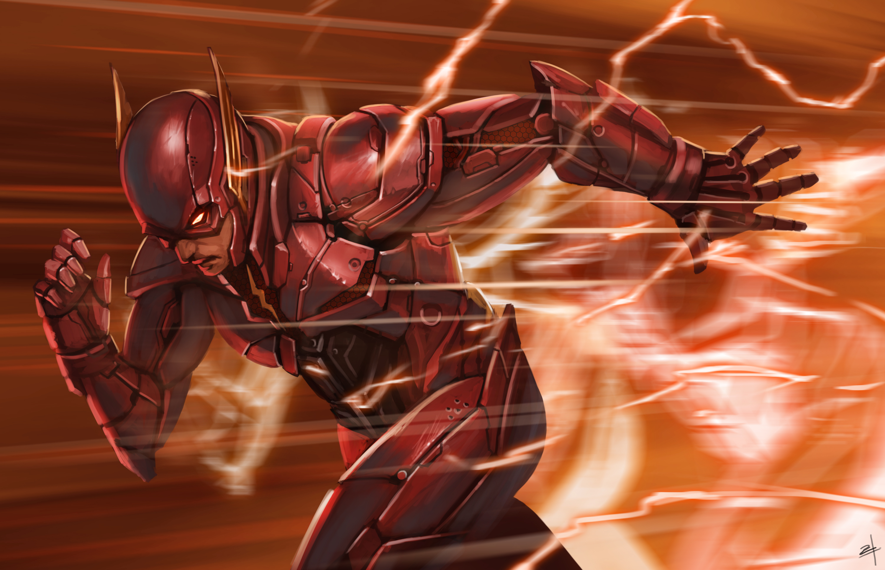 Flash Dc Comics Art 4k Wallpaper HD Superheroes Image