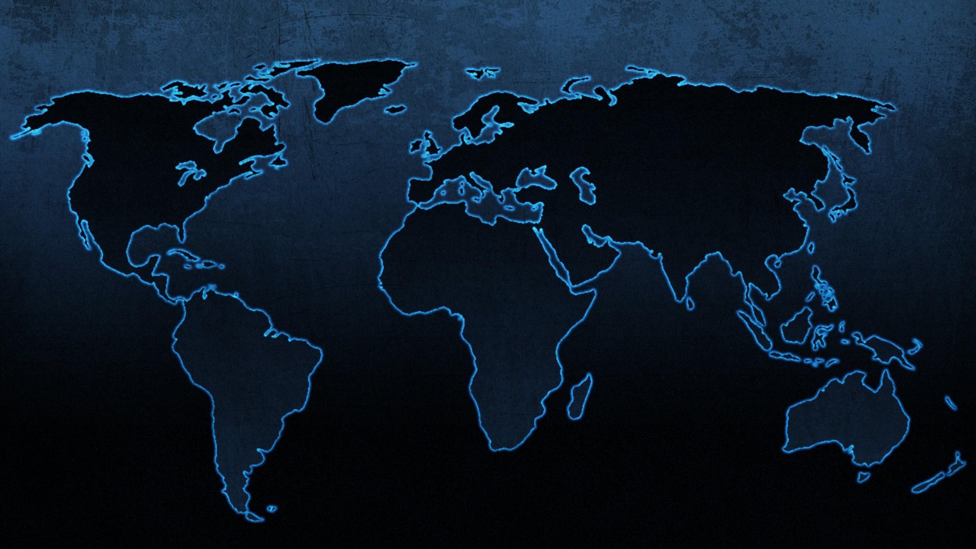 Blue Continents Maps World Map Wallpaper