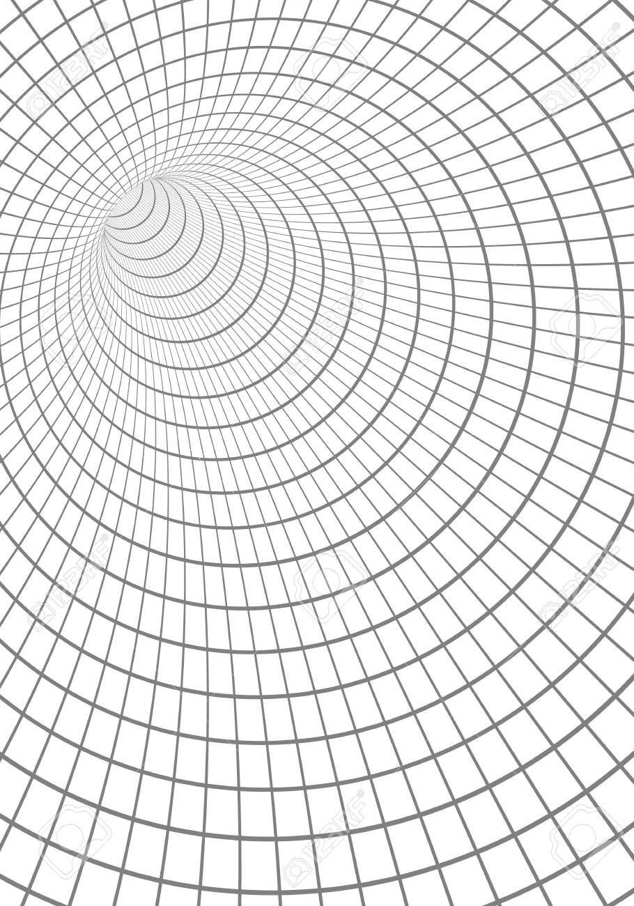 Illustration Of 3d Tunnel Optical Illusion Vortex Twist Wire