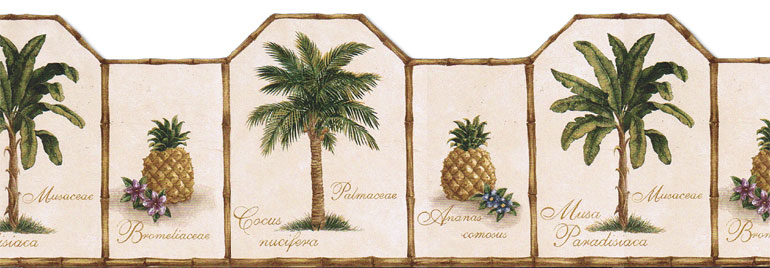 Kitchen Palm Tree Ananas Wallpaper Border Bh89003db
