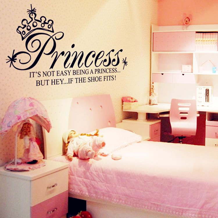 Set Inch Removable Pvc Wallpaper Princess Art Quote Wall Decals