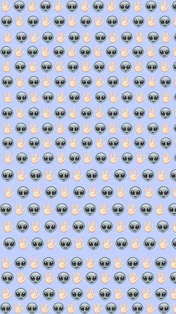 Alien Background Emoji iPhone Wallpaper