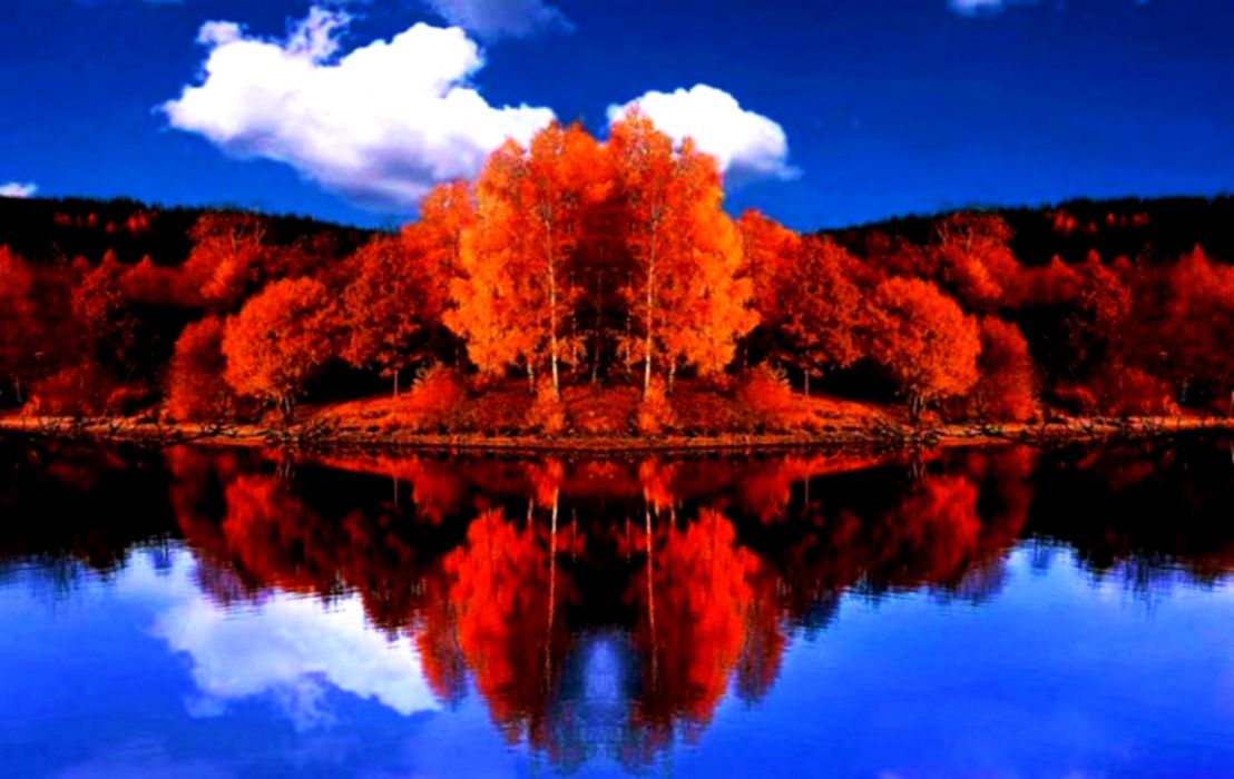 Autumn Reflection Wallpaper 1080p