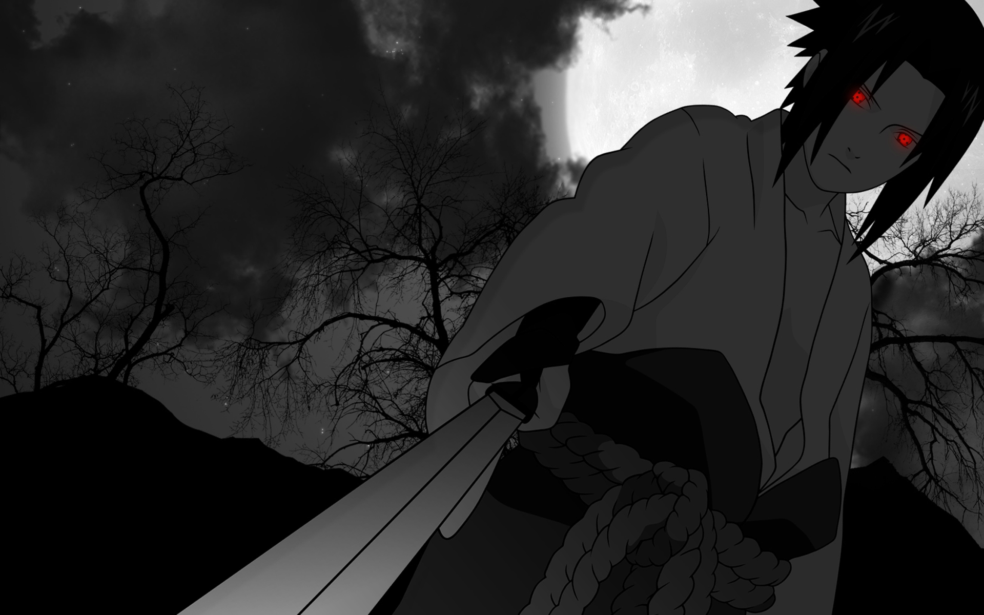 Sasuke Uchiha Sword 3j Wallpaper HD