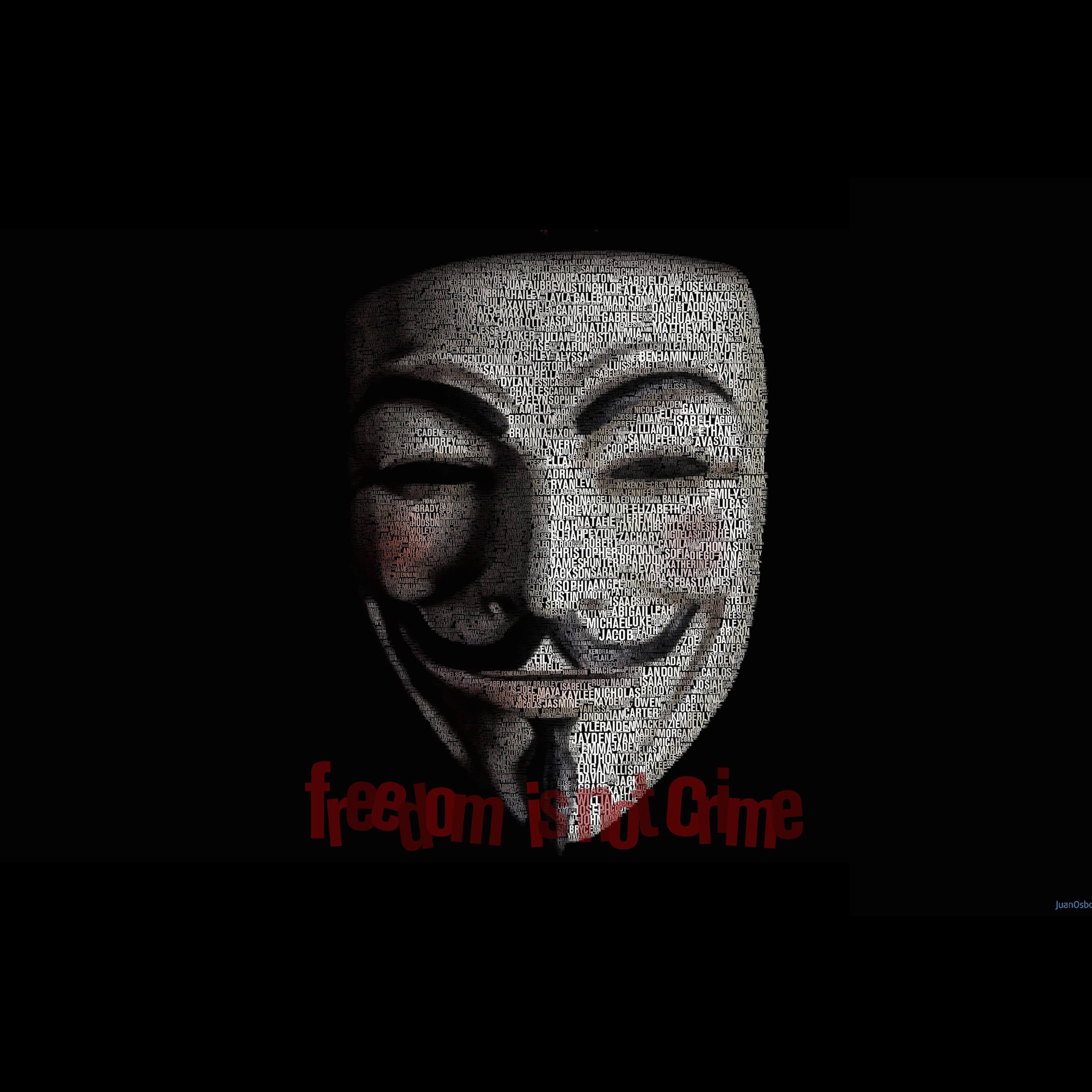 Anonymous Typeface Portrait HD wallpaper for iPhone 6 Plus