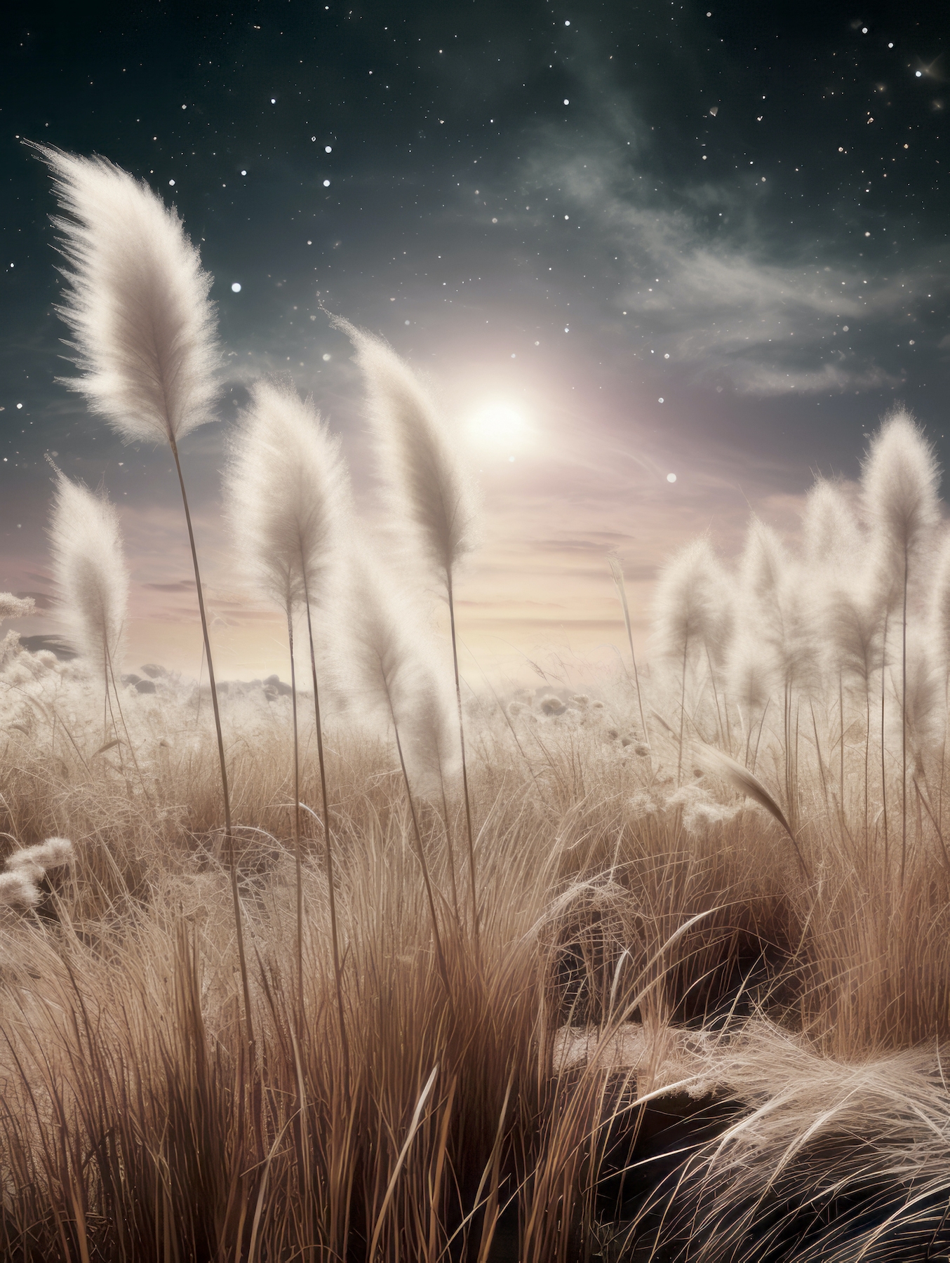 Pampas Grass Illusion Wallpaper