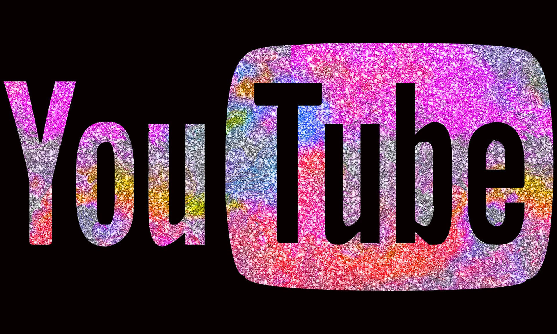Aesthetic Colourful Glitter Logo Wallpaper