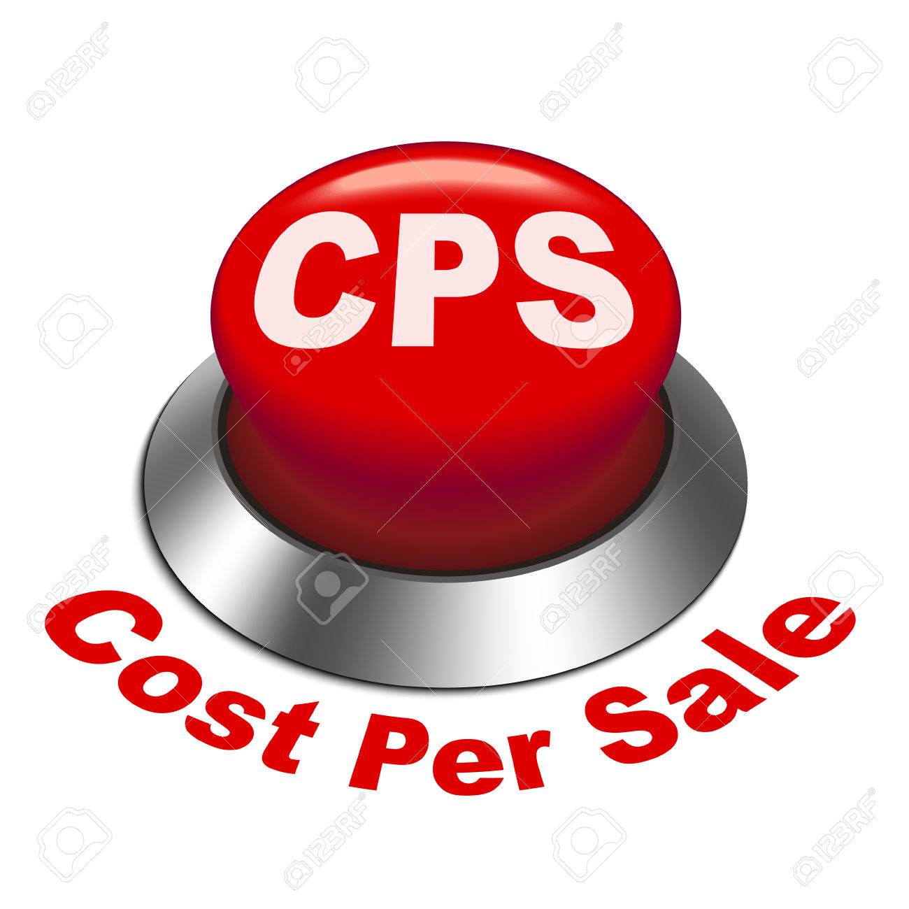 3d Illustration Of Cps Cost Per Sale Button Isolated White