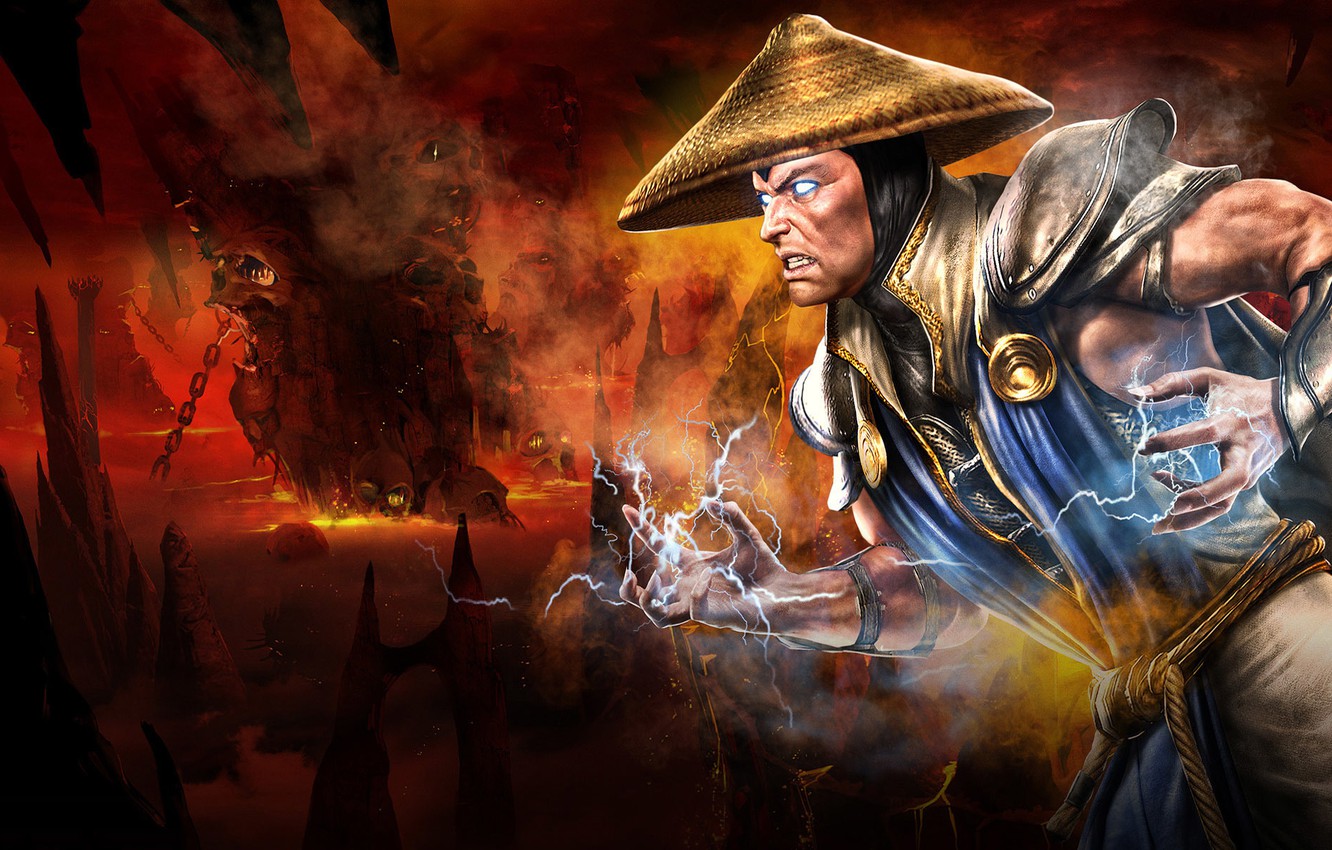 Wallpaper Mortal Kombat Raiden Lighting Video Games Protector