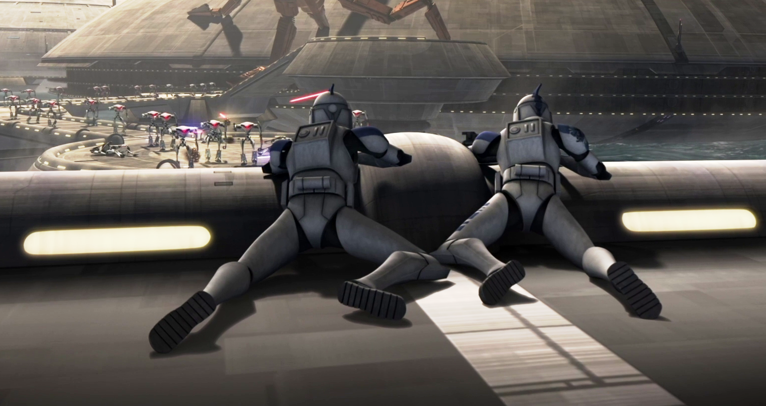 Echo And Fives Of The 501st Defending Kamino From A Separatist