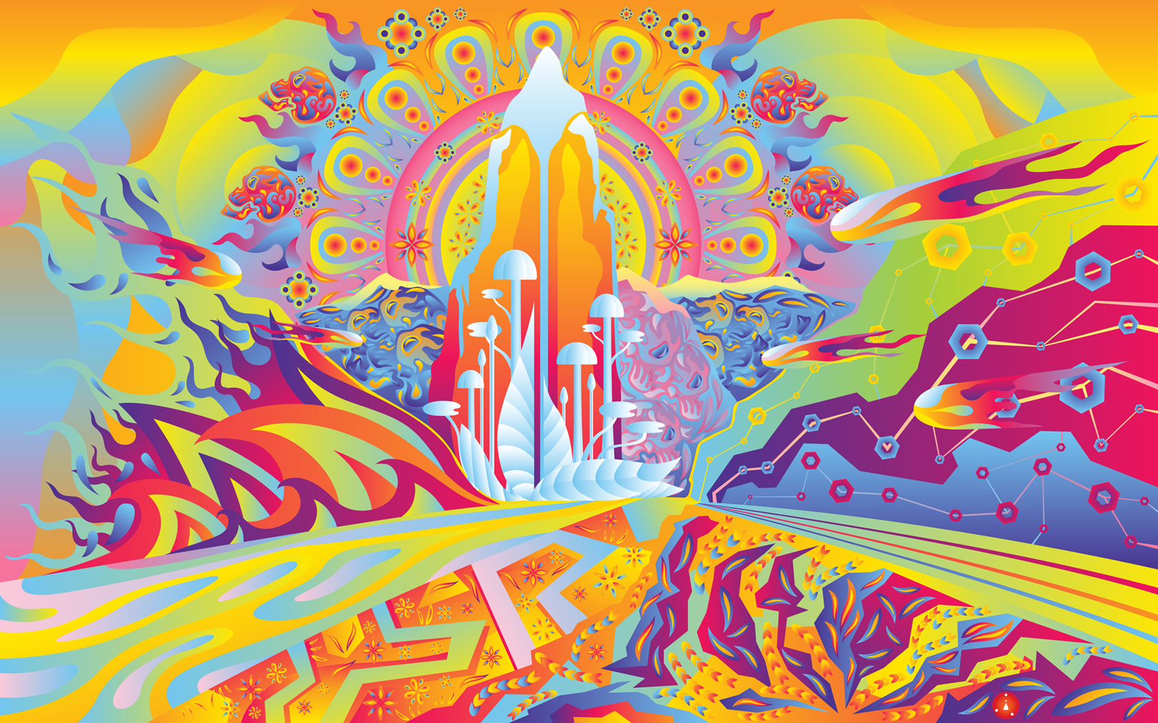 Artistic Psychedelic Colors Fantasy Sci Fi Landscapes Wallpaper