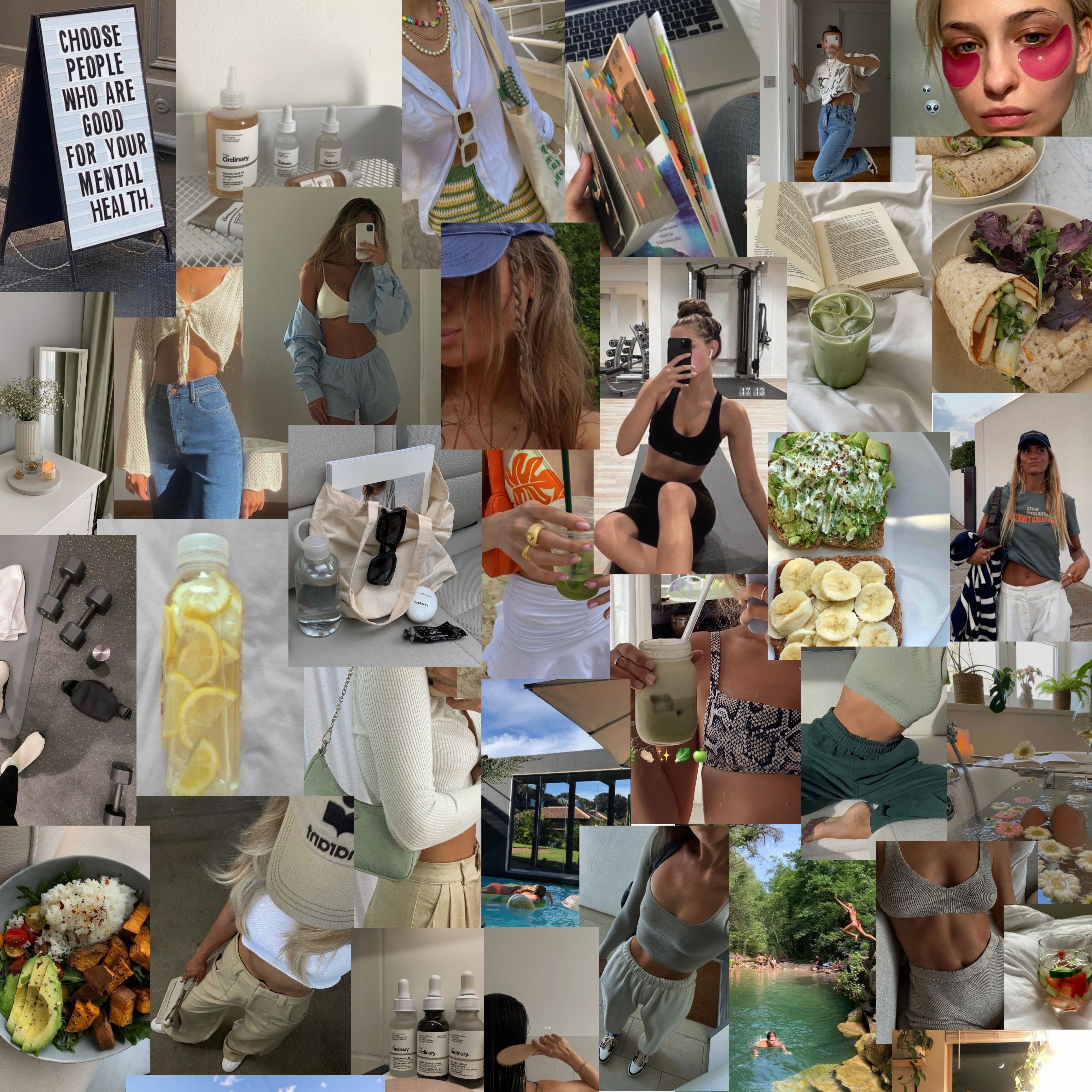 Clean Girl Aesthetic Collage Wallpaper