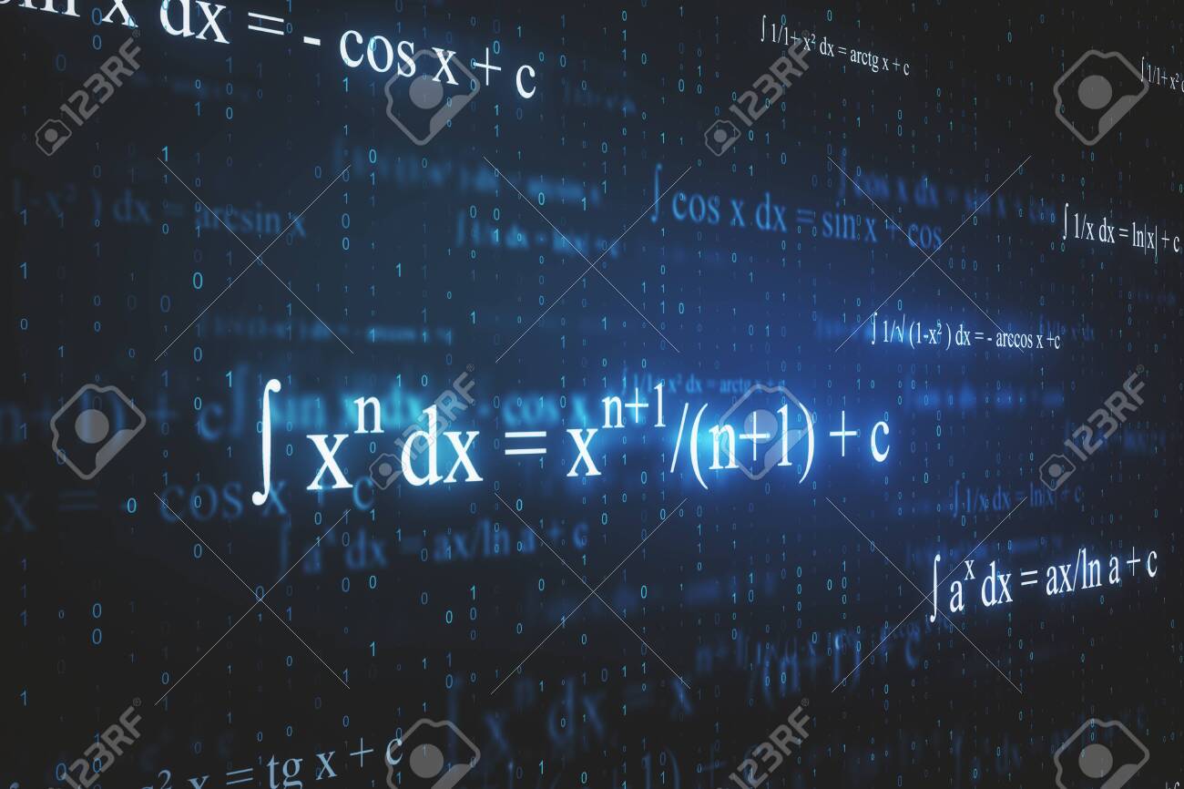 Creative Glowing Mathematical Formulas Wallpaper With Equations