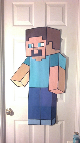 EXTRA LARGE STEVE Minecraft wallpaper mural hand painted by me