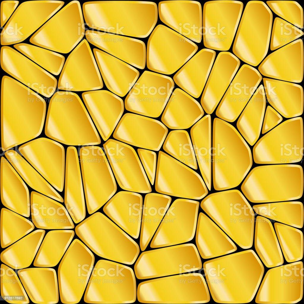 Seamless Mosaic Pearl Pattern Golden Stones Or Cell Realistic