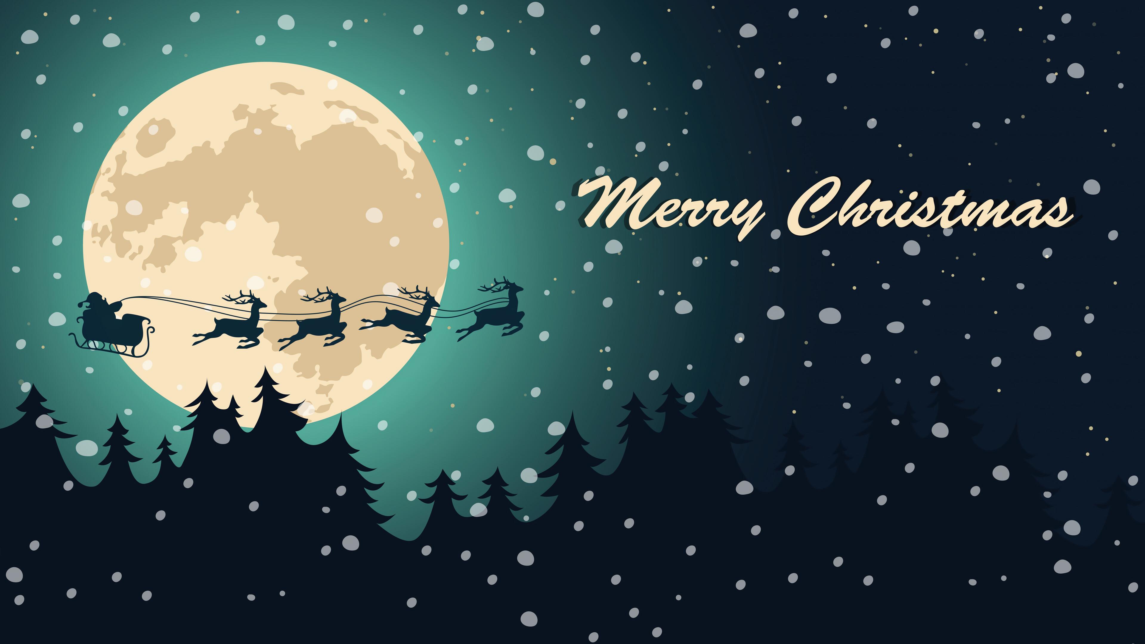 Merry Christmas Santa Clus 4K Wallpaper iPhone HD Phone 5770h