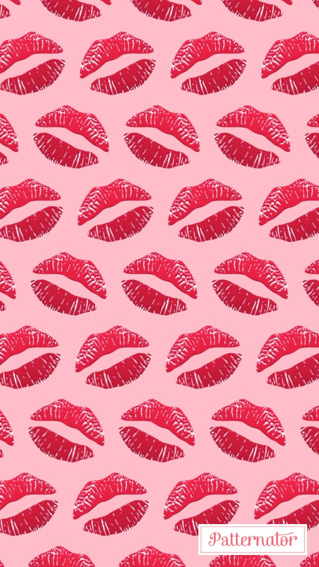 iPhone Kiss And Pattern Image Emoji Wallpaper