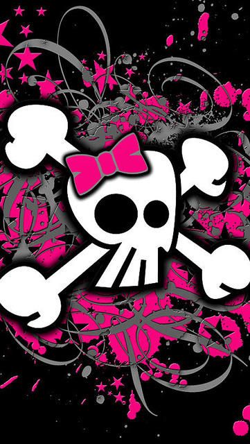 girly skull iphone wallpaper black pink Iphone Wallpapers Cellphone