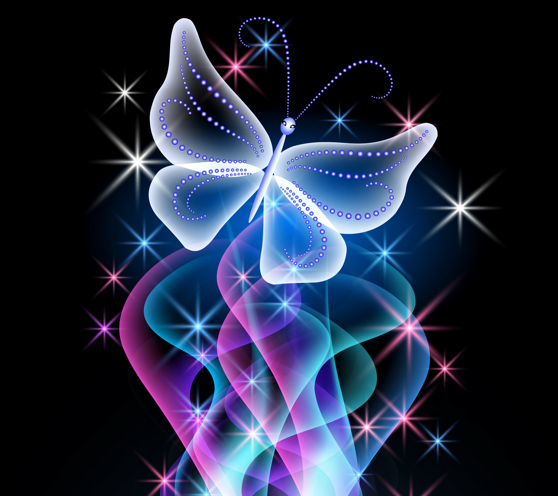 Pap Is De Parede Para Celular Neon Butterfly