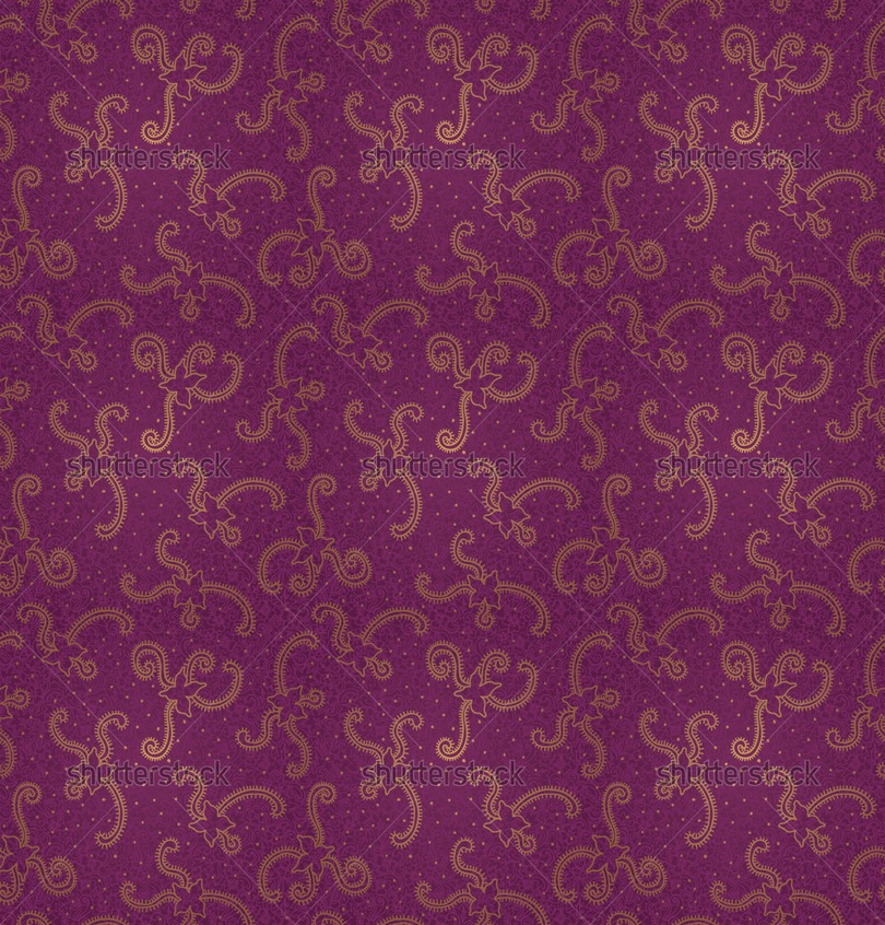 Ornate Floral Seamless Texture Violet Brocade Pattern Persian Style