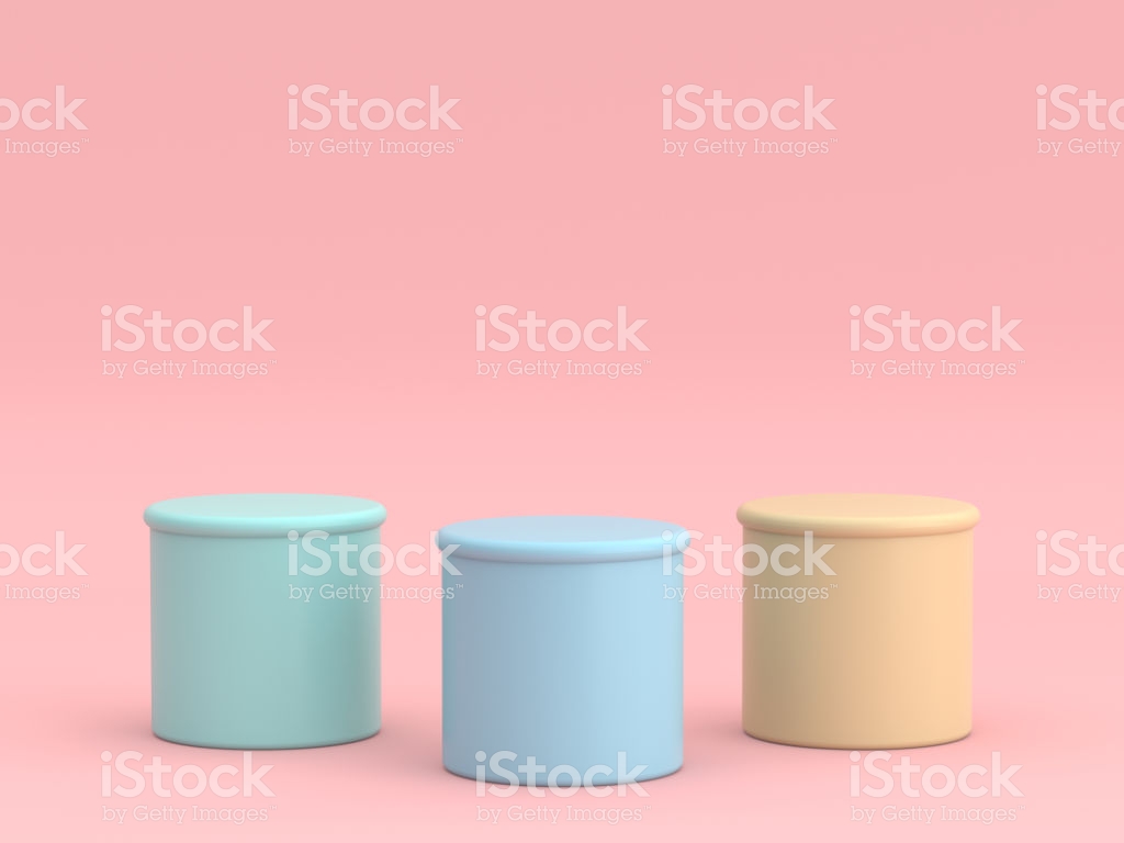 Best Empty Pastel Green Pink Yellow Winners Podium On White