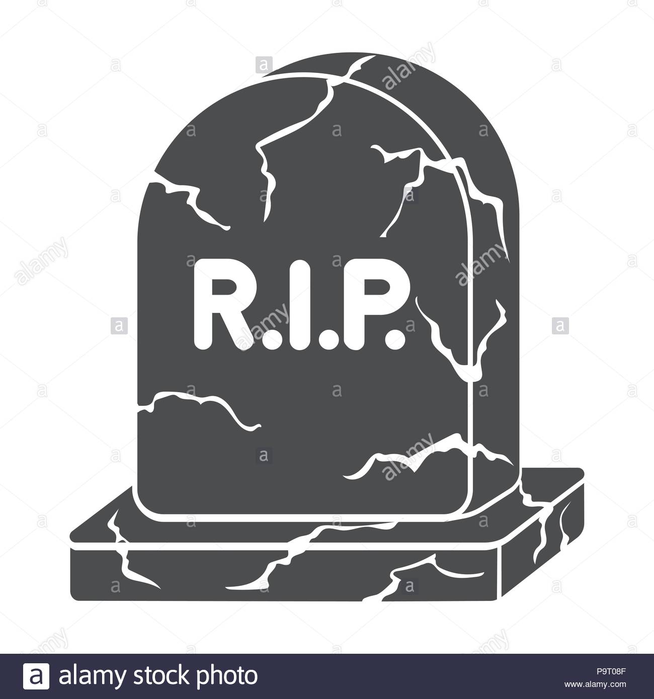 Headstone Icon In Black Style Isolated On White Background