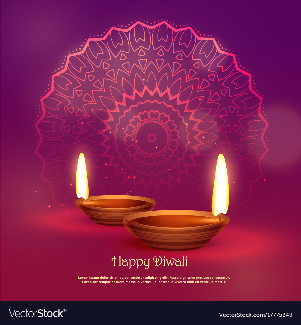 Beautiful Hindu Festival Of Diwali Background Vector Image