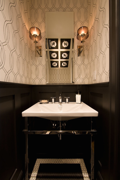 Black Wainscoting Contemporary Bathroom Kelly Deck Design
