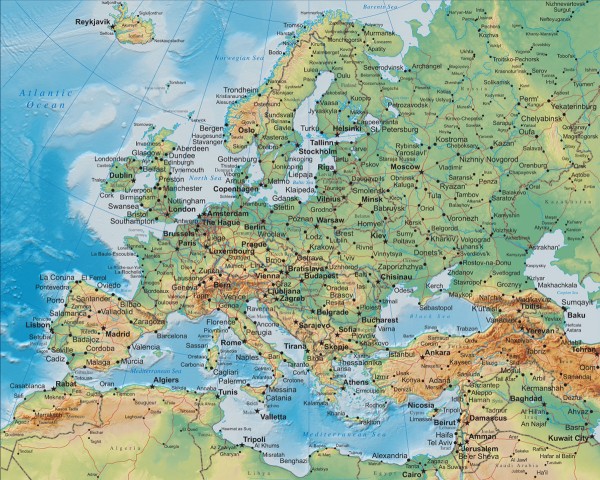 Map of Europe Wall Mural World Map Wallpaper