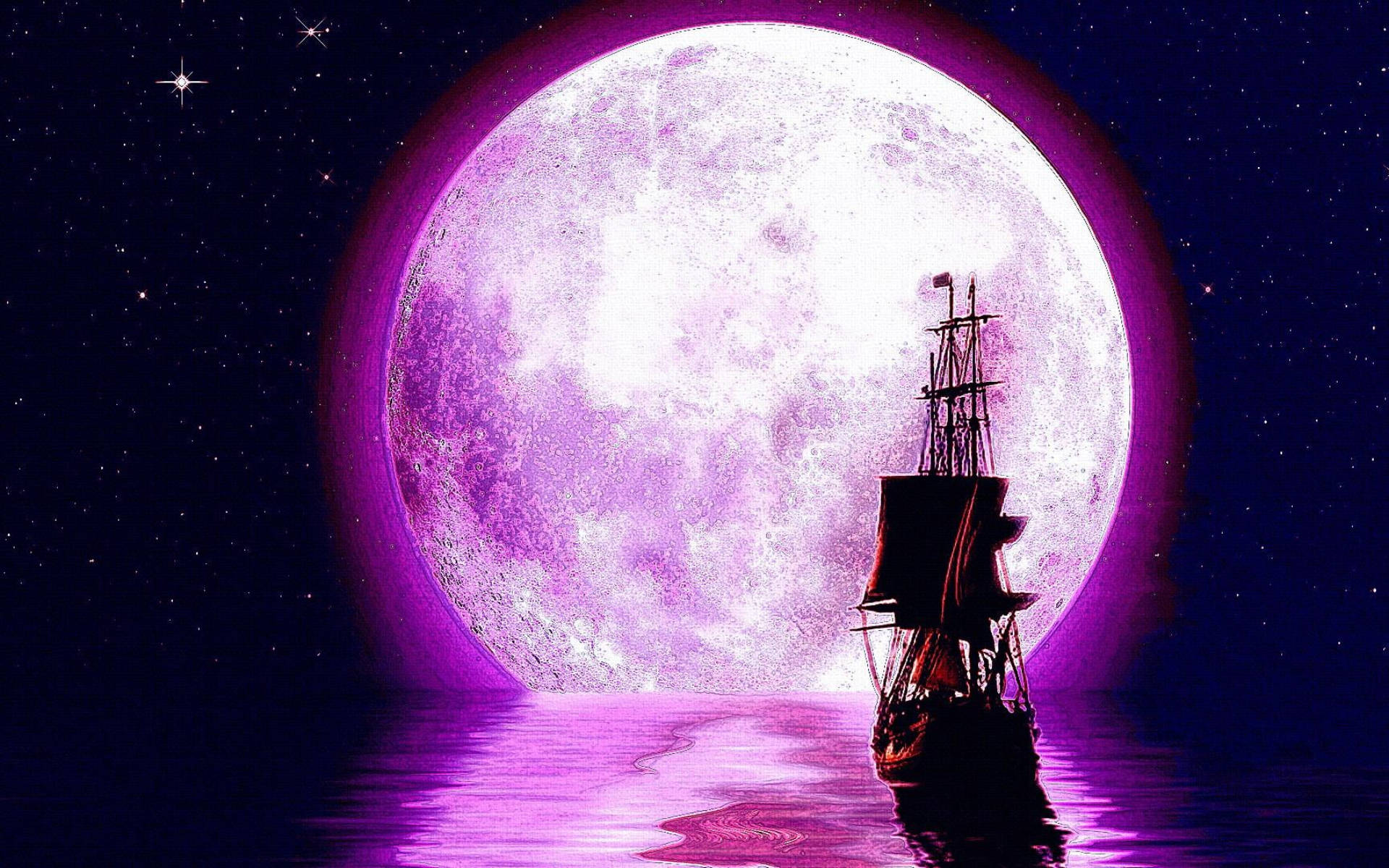 Galaxy Moon Wallpaper