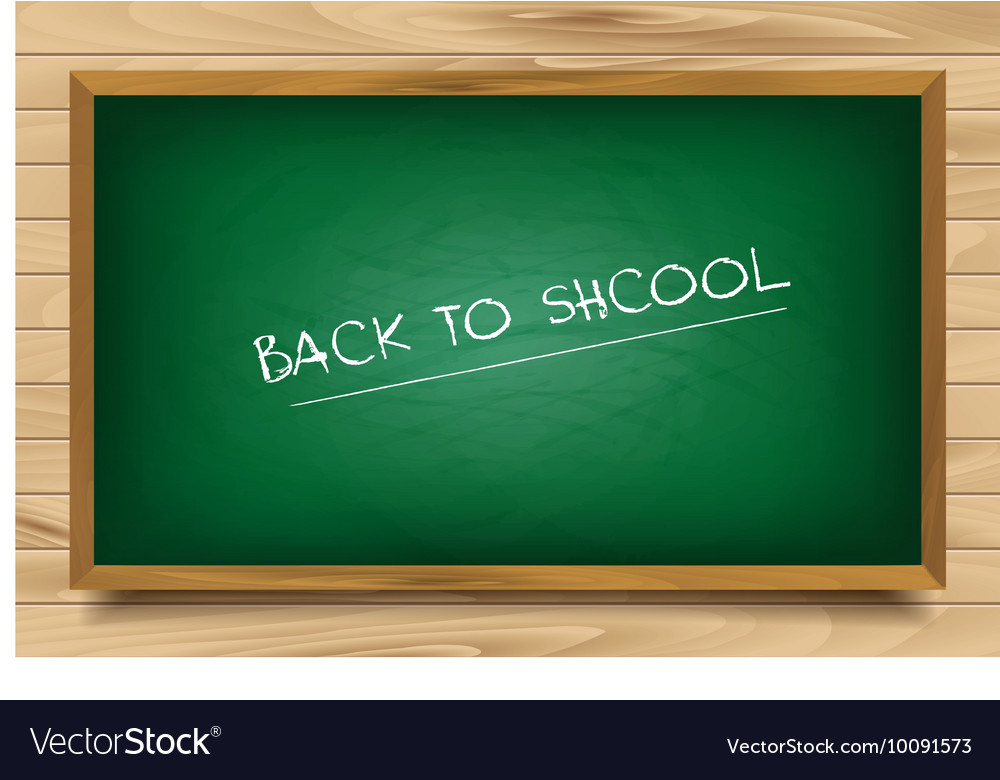 School Green Board On Wooden Background Royalty Vector