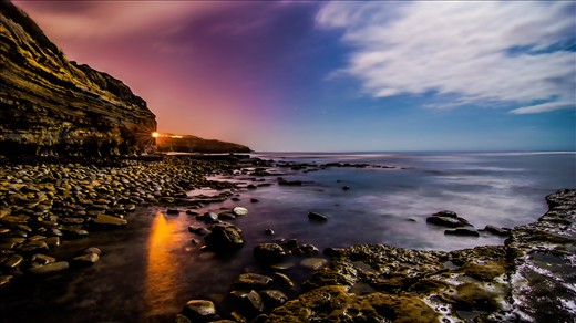 Sunset Cliffs San Diego Cathis Image Was Shot By The Moonlight Late