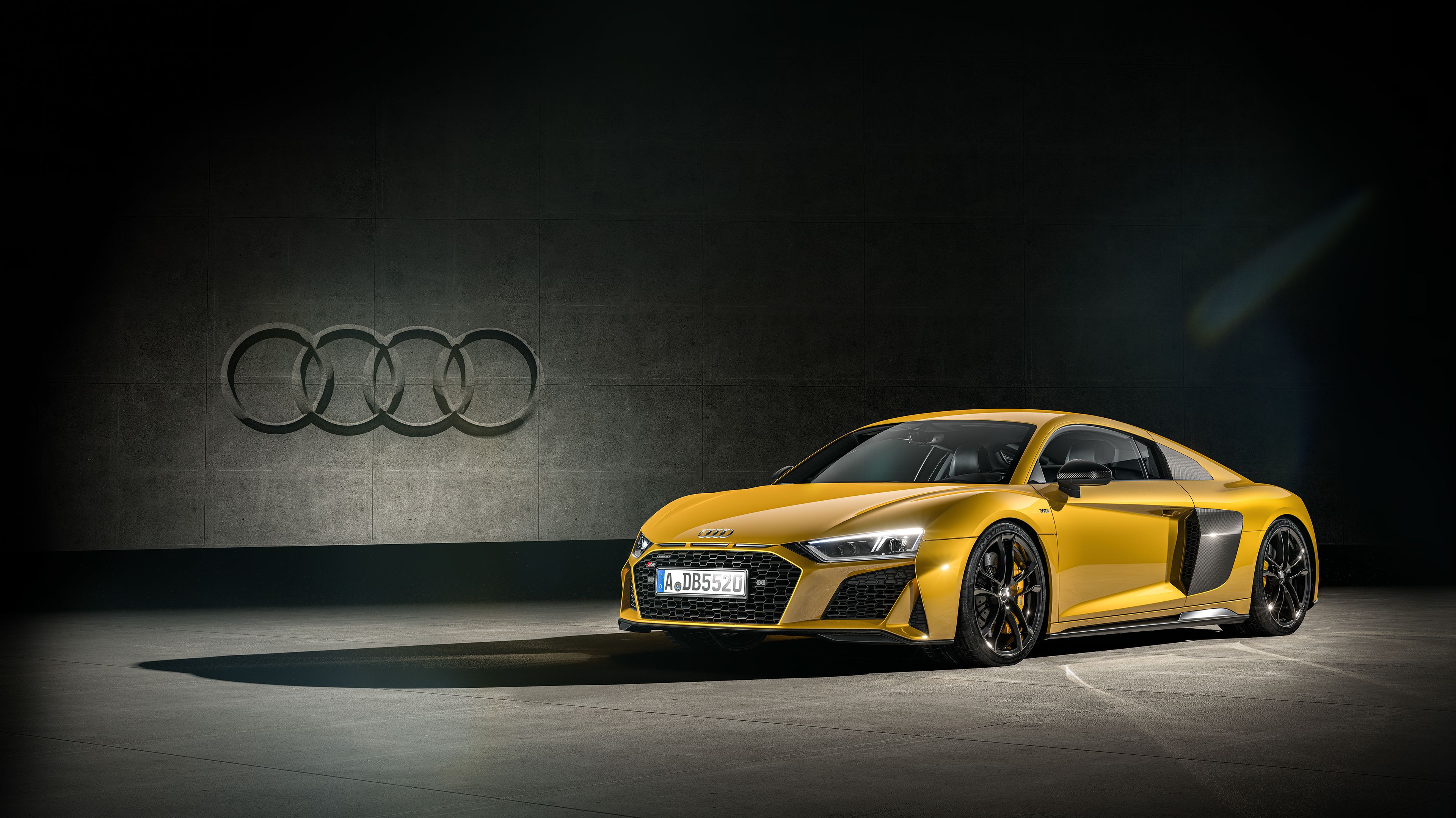 Audi R8 Yellow 4k Wallpaper