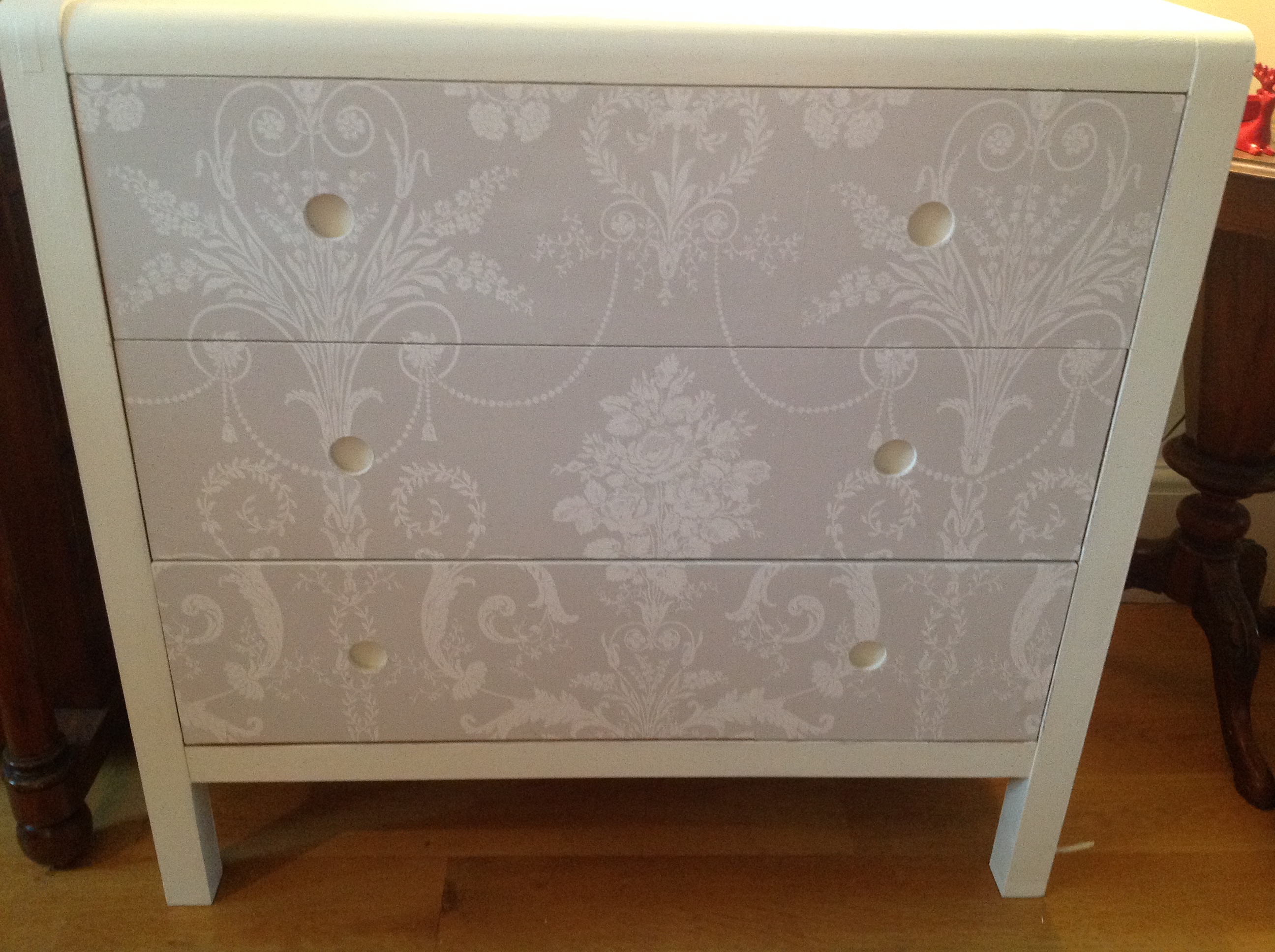 Painted Chest Of Drawers Decoud With Laura Ashley Wallpaper