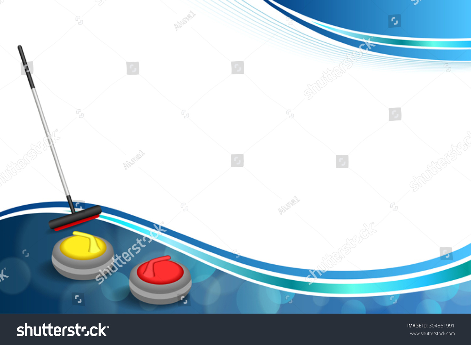 Background Abstract Curling Sport Blue Ice Stock Vector