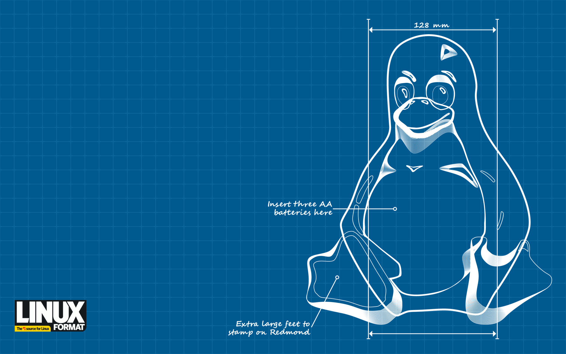Tux blueprint Linux wallpaper 15395
