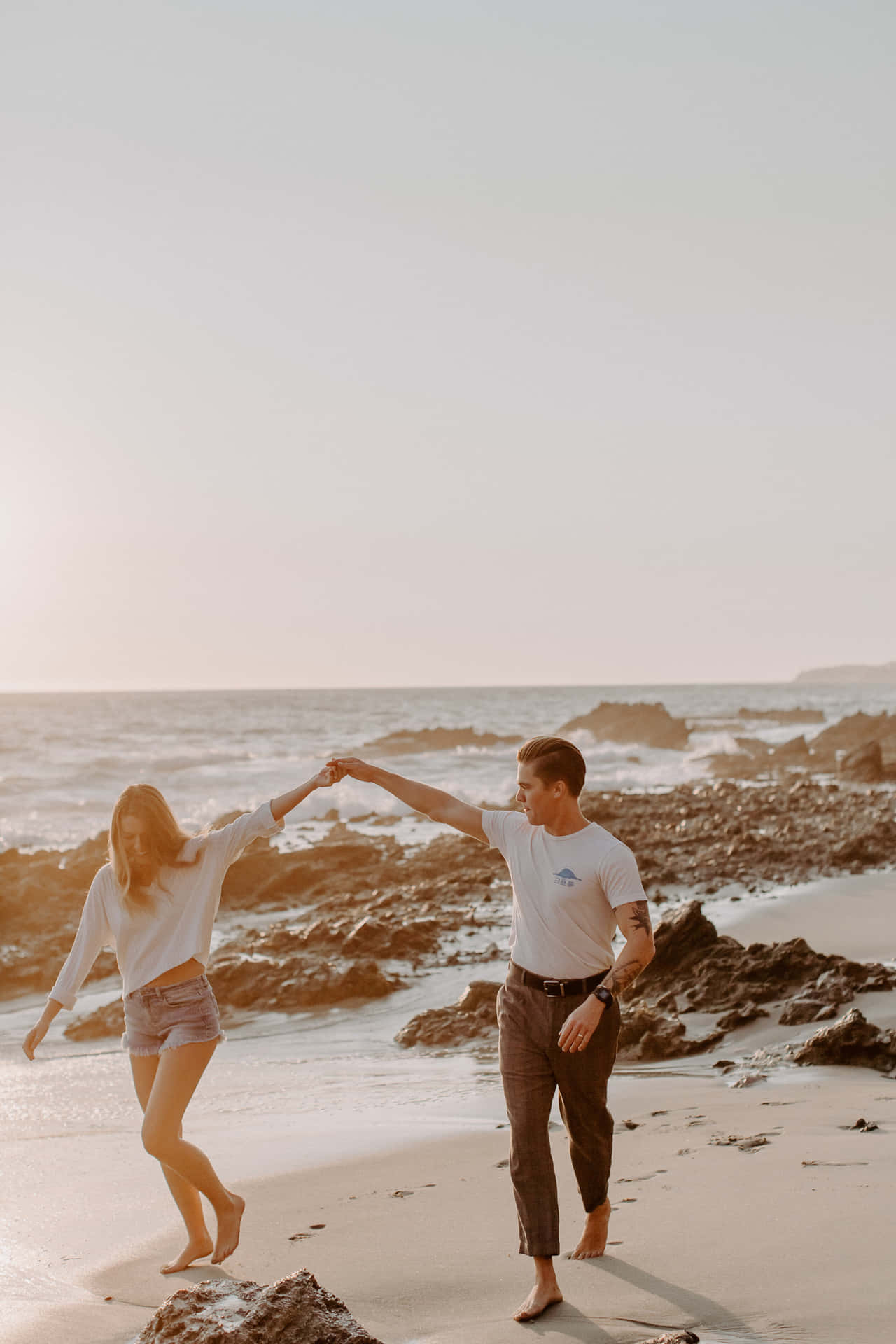 Couple At Beach Wallpaper