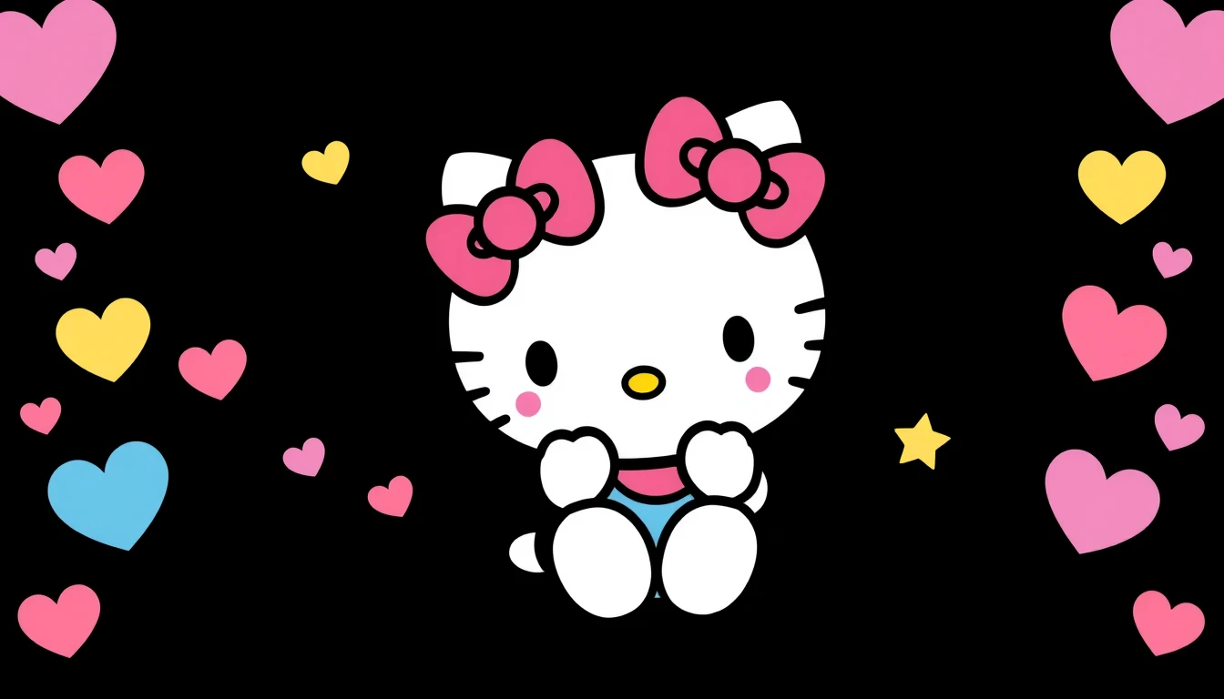 Hello Kitty Black Background
